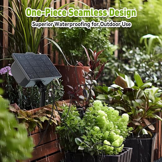 RAINPOINT Compact Programmable Solar Automatic Drip Irrigation Pump Kits Support Up to 20 Plants, Automatic Plant Waterer Self Watering Indoor/Outdoor Vacation Free Low Water Auto Shut-Off