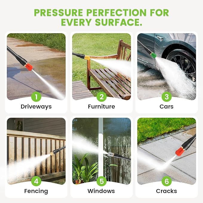 Electric Pressure Washer Adjustable 5000PSI 4.0 GPM Power Washers Electric Powered with 33ft Hose Reel, 4 Nozzle and Foam Cannon, Powerwashers Cleaner Machine for Home, Cars, Patio, Blue