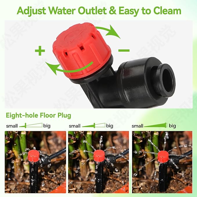 Vatony 20PCS Plant Self Watering Insert Spikes Device, Automatic Water Control System with Adjustable Drip Irrigation, Plastic, Special Feature: Automatic Watering