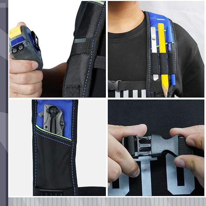 KUNN Pro Tool Belt Suspenders Padded - Durable,Comfort and Adjustable