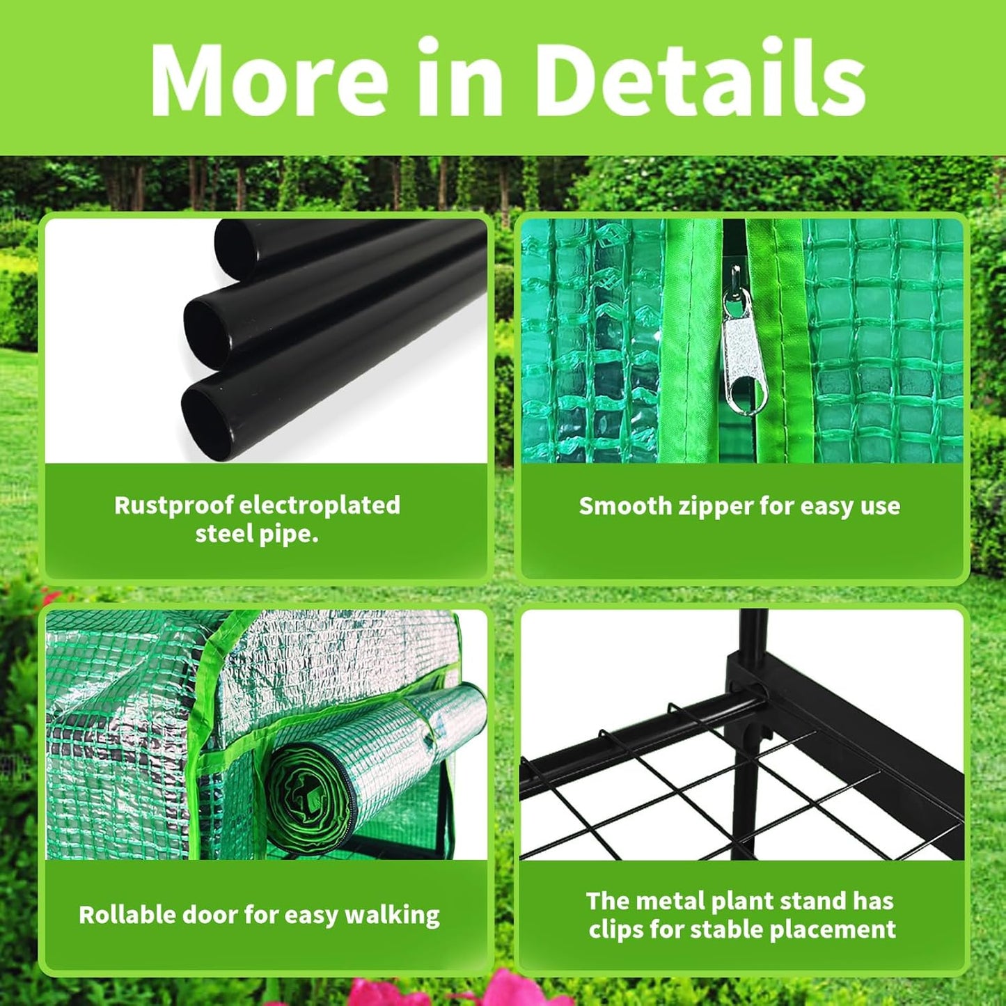 3 Tier Mini Indoor Greenhouse,27"x19"x49" GreenHouses with Clear PE Cover and Roll-Up Zipper Door,Plastic Green House for Indoors Grow Tent&Garden greenhouses for Outdoors