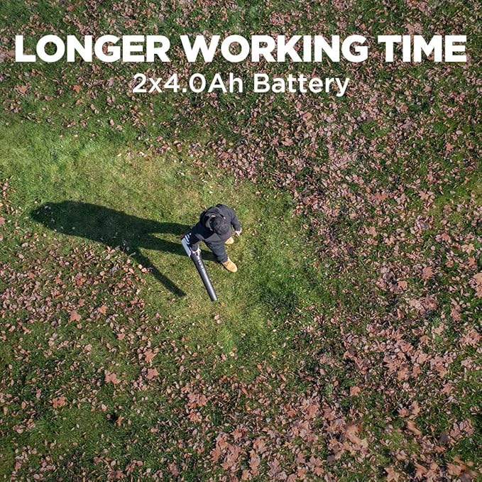 Litheli 2x20V 560CFM Brushless Cordless Leaf Blower Battery Powered for Yard Work Leaves Dust Snow Debris Cleanup with 4.0Ah Battery Charger Included