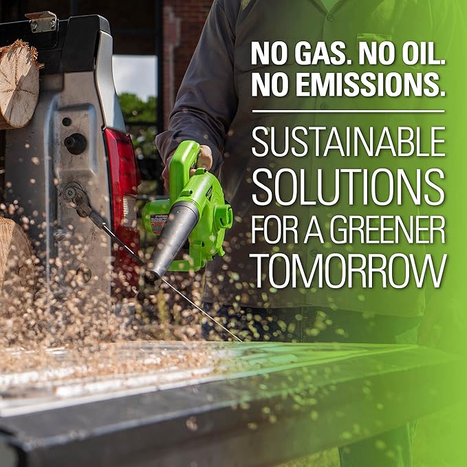 Greenworks 24V (90 MPH / 180 CFM / 150+ Compatible Tools) Cordless Shop Blower, 2.0Ah Battery and Charger Included