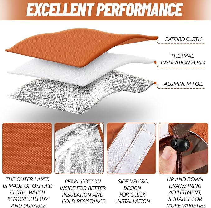 2Pack Palm Tree Root Protectors Winter Protection for Trees Root Self Adhesive Plant Trunk Insulation Cover with Drawstring for Garden Outdoor Cold Weather Plants Trunk Protection, Dia 7.9 "