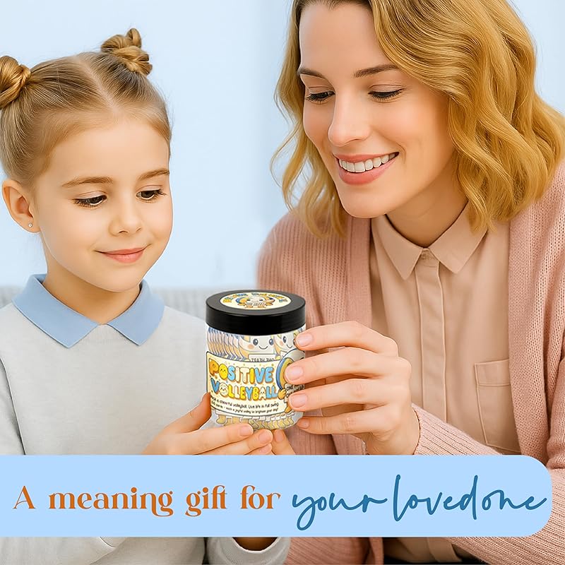 Positive Volleyball Jar With 60 Affirmation Cards โ Volleyball Gifts For Women, Men - Teens, Volleyball Party Favors, Volleyball Accessories For Teen Girls, Volleyball Party Decorations