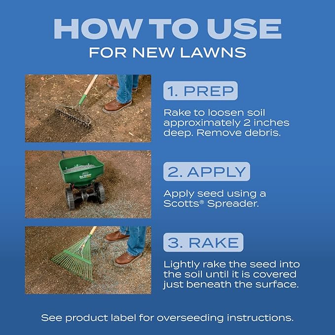 Scotts Turf Builder Grass Seed Sun and Shade Mix with Fertilizer and Soil Improver, Thrives in Many Conditions, 32 lbs.