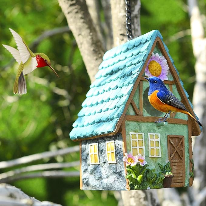 Bird Houses for Outside Clearance Hanging Birdhouses for Outdoors Bluebird Houses for Outside Nesting Box for Bird Lovers Tree Swallow Finch Wild Birds Wren Chickadee1