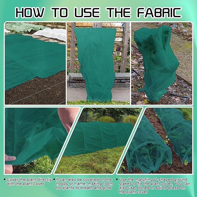 Plant Covers Freeze Protection 10FT x 33FT,Reusable Garden Fabric Floating Row Cover for Greenhouse,1.23 oz/yd² Thick Breathable Plant Blankets Frost Shade Cloth for Clod Winter