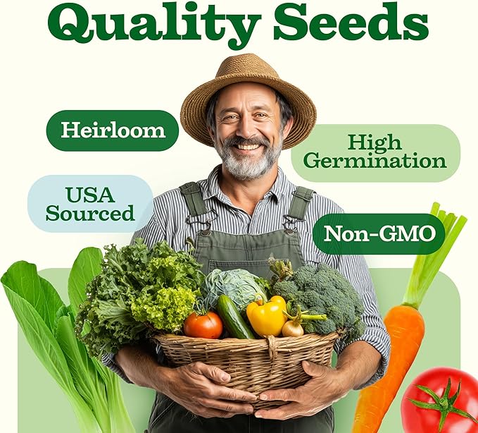 HOME GROWN π¨π¦π π£π₯ππ ππ¨π  55 Vegetable Seeds Pack 28,000+ Non-GMO Heirloom Seeds for Planting Vegetables, Survival Seed Vault, Garden Kit for Spring Fall Winter, Gift for Gardeners