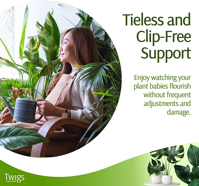 Twigs - Plant Support Stakes for Indoor, Outdoor & Climbing Plants, Gardening Supplies, Garden Accessories, Trellis & Ring Alternative, Made in USA - Moonstone, 10 Pack, 12" L, Mini Twigs