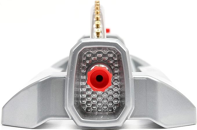 Eden 94115 Metal 2-Way Oscillating Sprinkler for Lawn and Garden w/Quick Connect Starter Set, 20 Brass Nozzles, Covers up to 4,300 sq. ft