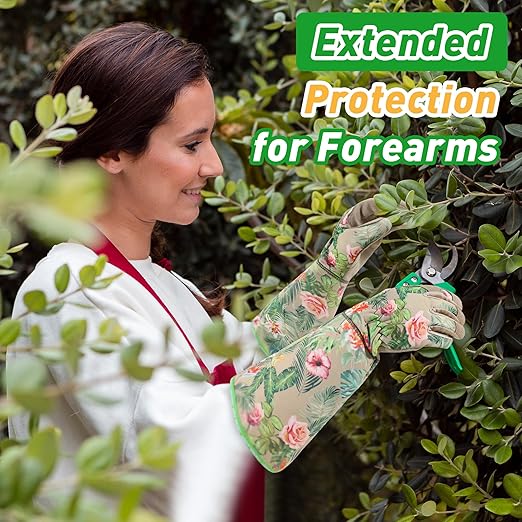 HLDD HANDLANDY Long Gardening Gloves, Thorn Proof Rose Pruning Gloves for Men & Women, Heavy Duty Garden Gloves for Cactus & Blackberry, Great Gift for Gardeners