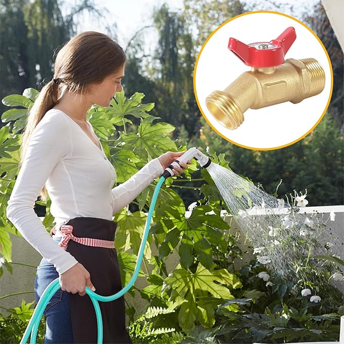 12 Pack Hose Bibb Brass Ball Valve, 3/4" Male NPT Inlet x 3/4" Male GHT Threaded Garden Hose Outlet Connector, 1/4-Turn Sillcock Water Spigot Hose Bibb Valve (3/4" x 3/4")