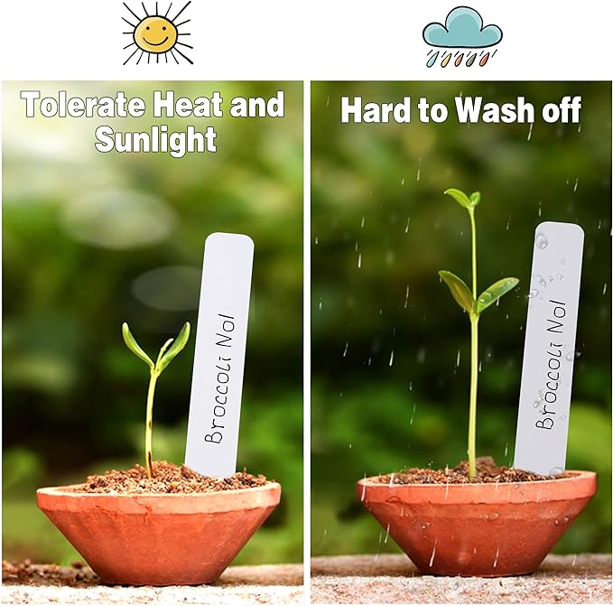Plant Labels 4 Inch 300Pcs Plastic Plant Name Tags for Seedlings Garden Labels Markers Nursery Plant Tags Seed Labels Plant Label Stakes with Permanet Marking Pen Plant Markers for Outdoor Garden