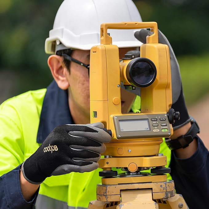 COOLJOB Micro-Foam Nitrile Safety Work Garden Gloves with Touchscreen Fingers, 6 Pairs Lightweight Working for Men’s Sweaty Hands, Non-slip Coated Grip Fits Most Tasks, Xlarge, Blue & Black