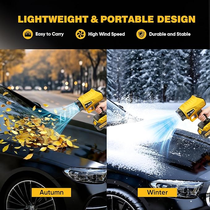 GEVEELIFE 2025 Upgraded Leaf Blower Cordless-800000 RPM Turbo Jet Blower with 2×5.0Ah Batteries & Fast Charger,Handheld Blower for Patio,Leaves, Lawn, Yard, Dust,Snow,Car Cleaning