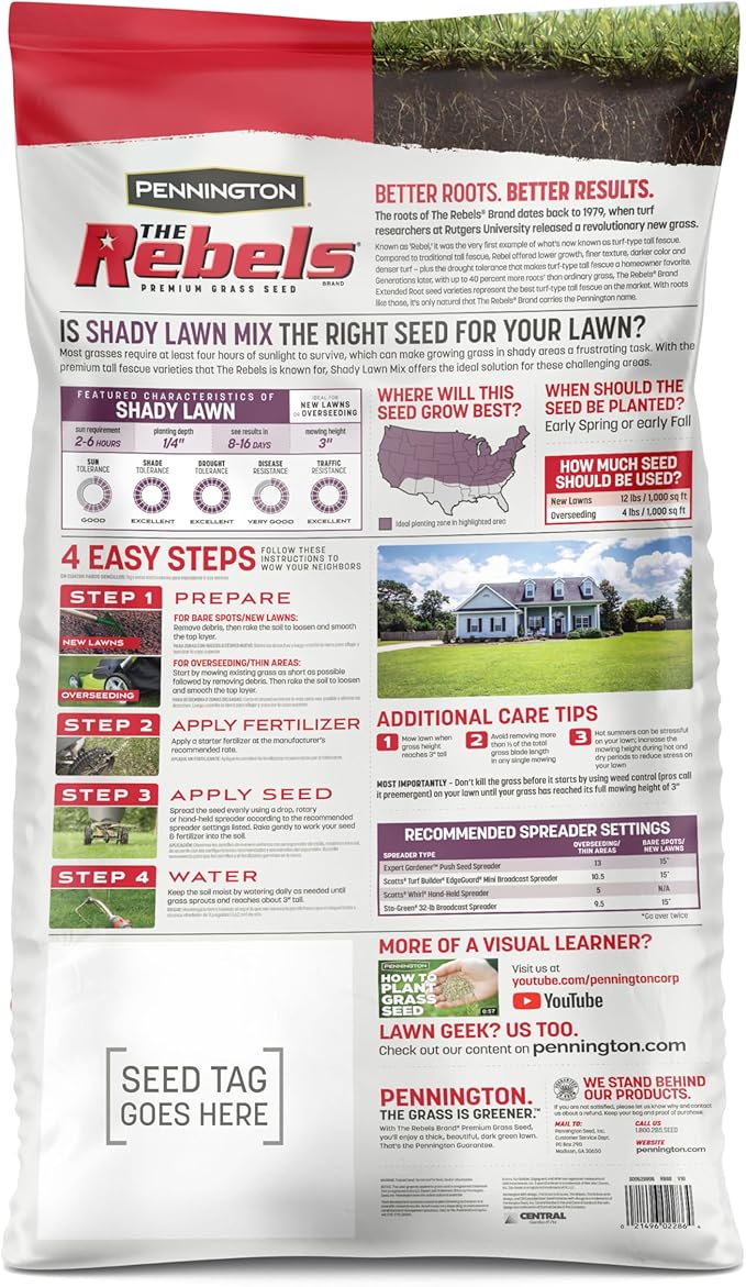 Pennington The Rebels Tall Fescue Shady Grass Seed Mix 20 lb