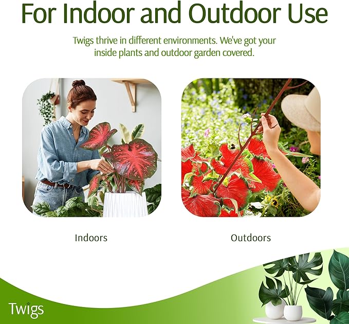 Stackable Plant Support Stakes, Stem Holder Structures for Indoor & Outdoor Use, Garden Accessories for Climbing & Potted Plants, Trellis Alternative - Begonia Red, 3 Pack, 17" L