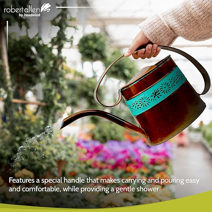 Headwind Willow Vintage Copper 0.5 Gallon Galvanized Decorative Metal Garden Watering Can for Indoor & Outdoor Plant Care โ Vintage Gardening Plant Watering Can by Robert Allen