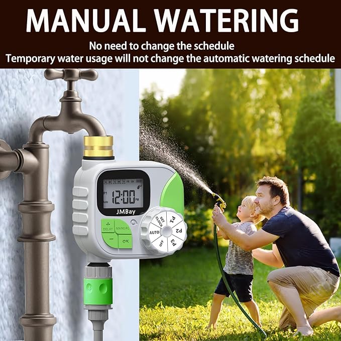 Sprinkler Timer Water Timer for Garden Hose,Smart Hose Timers Programmable Auto Irrigation System for Yard & Greenhouse, Waterproof Digital Sprinkler Controller with Pure Brass Inlet for Lawn