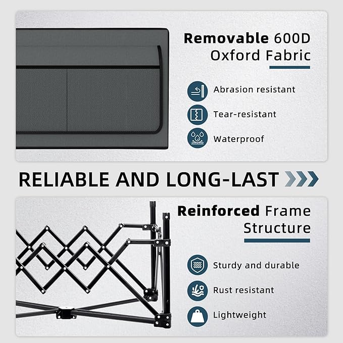 Favoyard Collapsible Wagon Carts Foldable 150L & 360LBS Portable Folding Wagons with All-Terrain Wheels & Brakes Heavy Duty Outdoor Utility Cart for Beach Grocery Camping Shopping Sports Garden, Grey