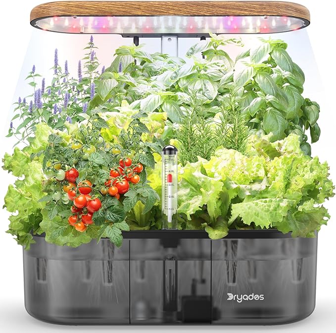 Hydroponics Growing System Indoor Garden: 12 Pods Indoor Herb Garden Kit with LED Grow Light Plant Germination Kit Aeroponic Healthy Fresh Herbs Vegetables Hydroponic Planter for Home Kitchen Office