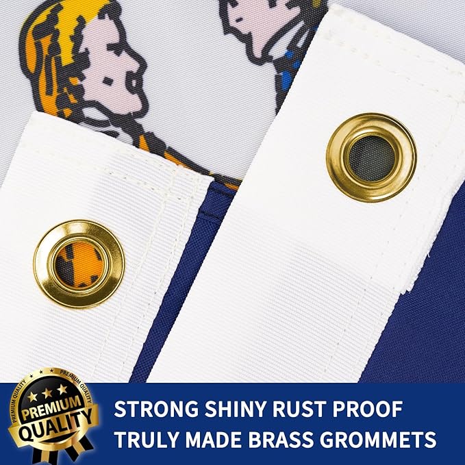 XIFAN Premium Kentucky State Flag 3x5 ft Outdoor, Double Sided Embroidered Image, Heavy Duty 210D Nylon KY Flags, the Strongest Longest Lasting for Outside with Sewn Stripes/Brass Grommets