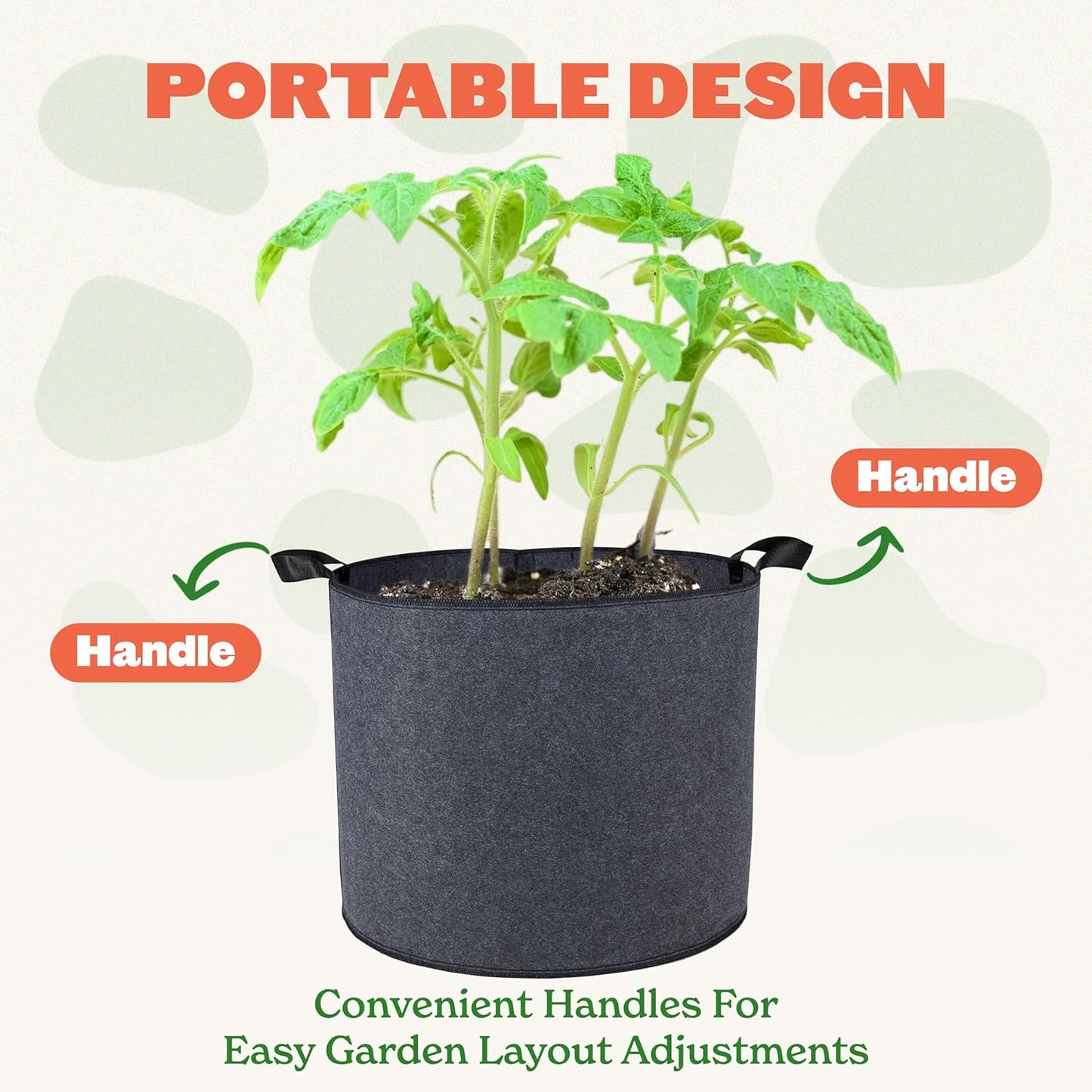 Epic Gardening 1 Pack 60 Gallon Grow Bags with Handles (Unlined) - Heavy Duty Fabric Pots for Vegetables, Herbs & Flowers - Breathable Cloth Planters for Indoor & Outdoor Gardening, Moisture Retaining