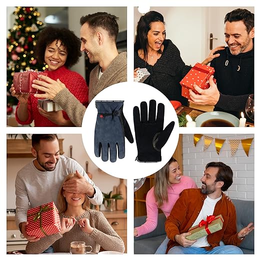 HLDD HANDLANDY 2 Pairs Leather Work Gloves for Men & Women – Cowhide Gardening Gloves, Thorn Proof, Cotton Lined, for Tig/Mig Welding, Construction, Chainsaw, Farm, Landscaping