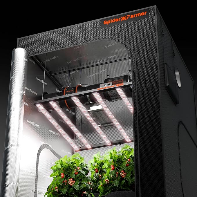 Spider Farmer SE5000 480W LED Grow Light, Samsung LM301H EVO Diodes, 2025 Upgraded Remote App Control, Full Spectrum Dimmable Daisy Chain Bar Style Growing Lamp for Indoor Plants, 4x4ft Coverage