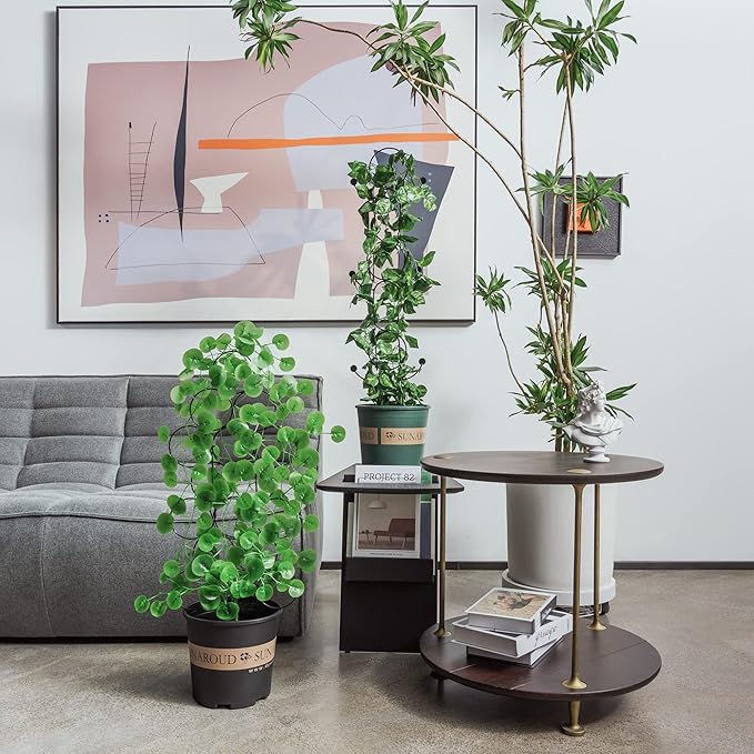 Trellis for Climbing Plants Indoor 15.7 Inch, Stackable Garden Trellis for Potted Plant Support, 3 Pack Small Houseplant Metal Wire Trellis for Vines Pothos Rose Monstera Accessories (Black)