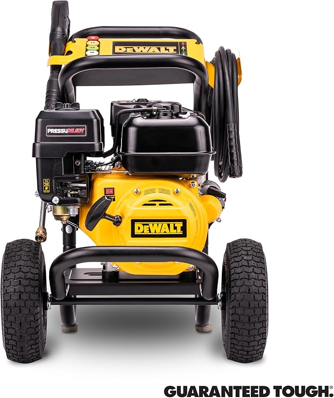 DeWalt DXPW3400PRNB-S PressuReady 3400 PSI Gas Pressure Washer with Quick Start Technology, 2.5 GPM Axial Cam Pump, 208cc Engine, Cold Water, Includes 25-Ft Hose, Nozzles, Spray Gun & Wand, 49-State