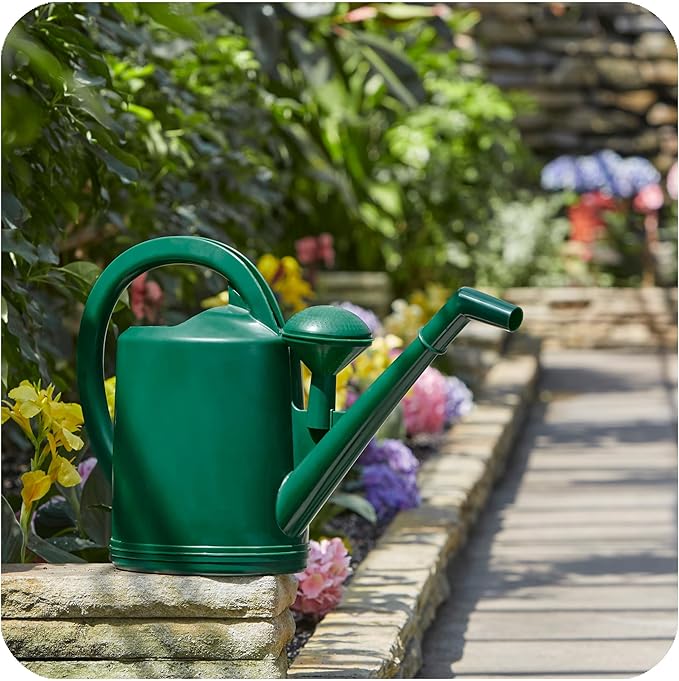 Consolidated Plastics Durable Swiss Watering Can with UV Protection, Ergonomic Handle for Indoor/Outdoor Gardening, Made in Switzerland (12 Liter, Green)