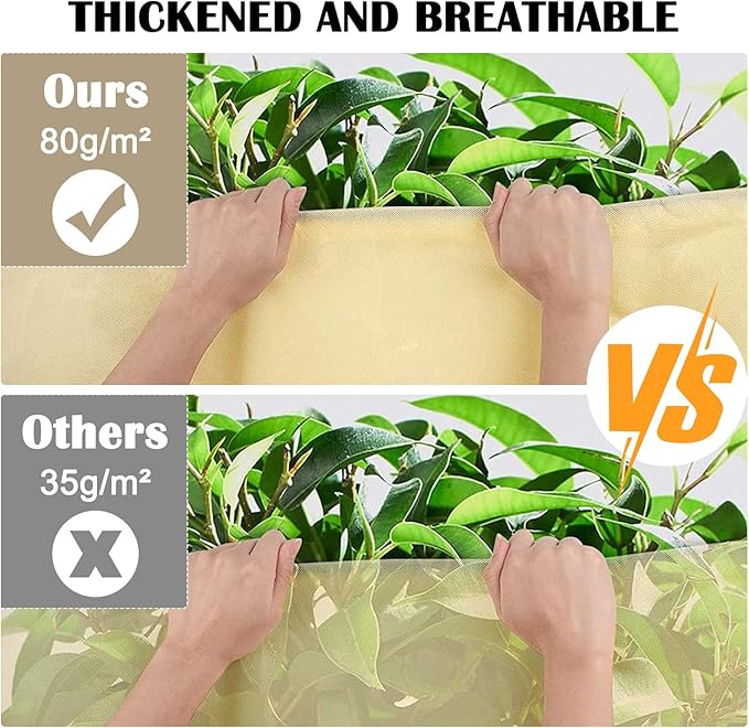 LangRay Plant Covers Freeze Protection, Winter Frost Cloths 2.8oz/yd² with Zipper and Drawstring, Garden Cover Protective Blankets for Outdoor Plants Fruit Palm Olive Trees (47in*71in 2pcs)