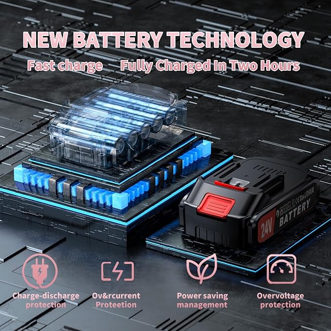 Mini Chainsaw with 2×24V Battery Powered Electric Chain Saw,chain saw are suitable for cutting wood and trimming branches,Mini Chainsaw Cordless With three chains