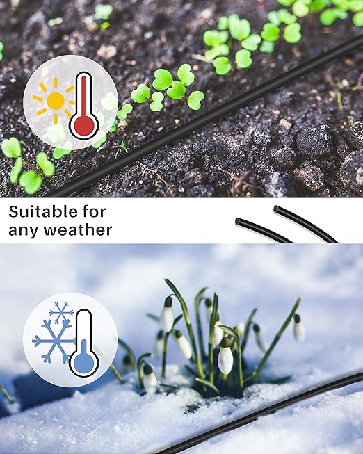 100 ft Drip Irrigation Tubing, 1/4 Inch Drip Line Irrigation Hose with 20 Pcs Drip Irrigation Parts, Drip Irrigation Kit by MoHern