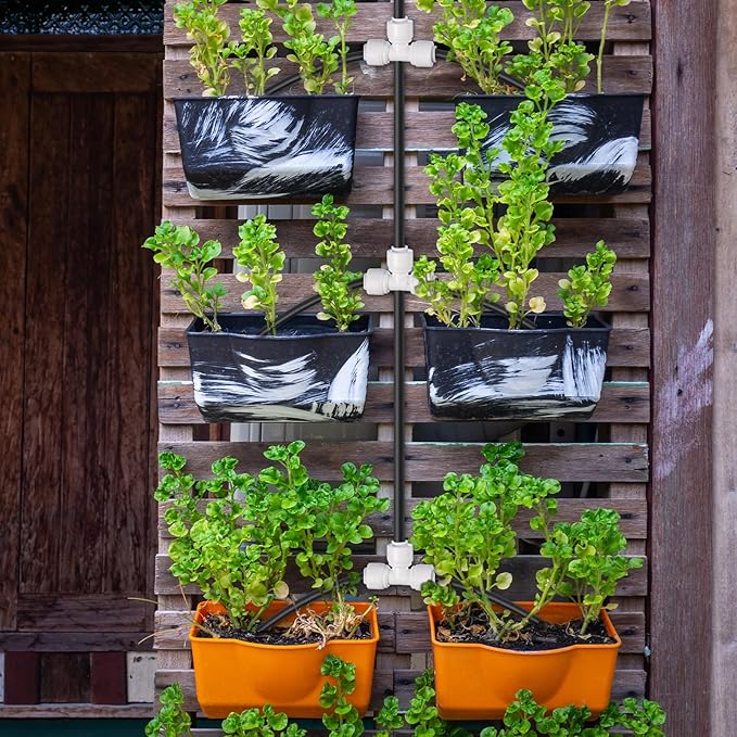 30 Pcs 1/4" Drip Irrigation Tee Connectors for Tube Quick Connect Parts Fittings for 1/4 Inch(6.35mm) Irrigation Tubing or Sprinkler(White,Tee Connector)