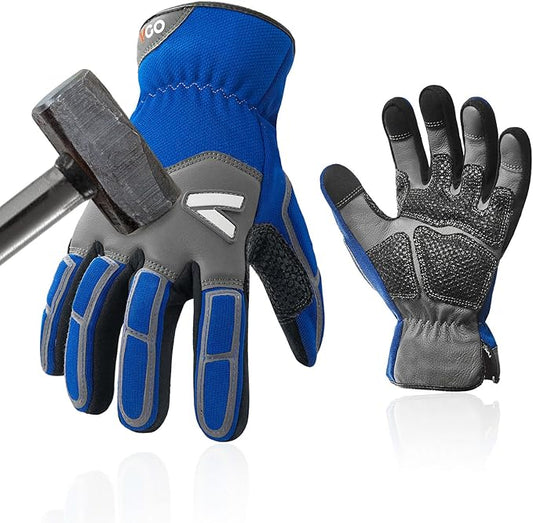 Vgo... Work Gloves for Men,Leather Safety Work Gloves,Scratch protection,Thornproof,Touchscreen(CA7777/CA7780/GA7776/PA7775)