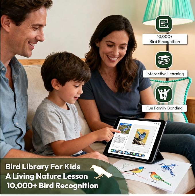 Smart Bird Feeder with Camera, 2K HD, Auto AI Identify 10000+ Birds, Solar-Powered, Night Vision, Real-Time Alerts, Family/Friend Sharing, Gift for Family and Bird Lovers