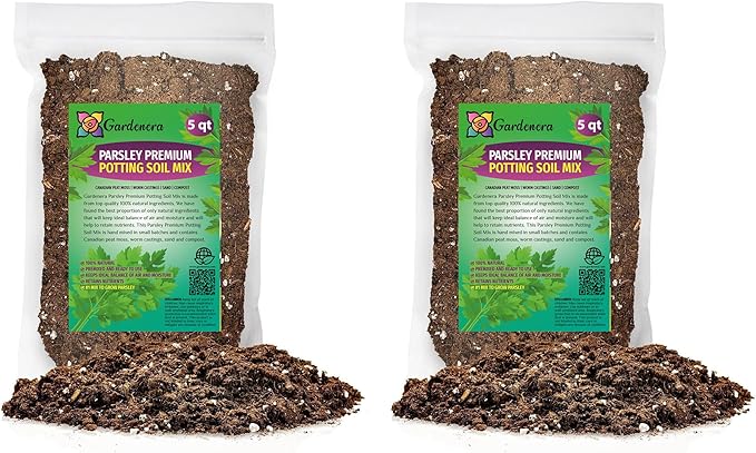 Gardenera Parsley Plant Potting Soil - All-Natural Blend for Thriving Parsley Plants - Boosts Root Health and Aroma - 10 Quart