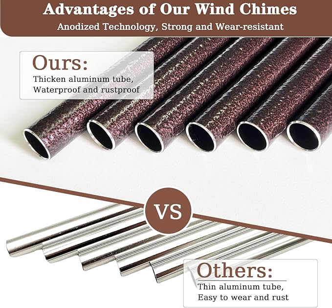 Wind Chimes Outdoor, 37" Butterfly Wind Chimes for Outside Garden Patio Yard Decor, Deep Tone Windchimes for Mom Women Grandma Wife, Gifts for Christmas, Mother's Day, Birthday