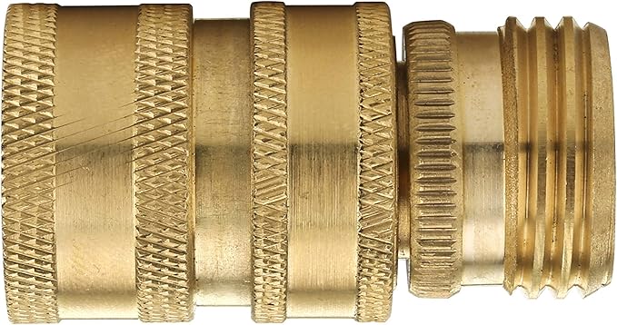 M MINGLE Garden Hose Quick Connect Fittings, 3/4 Inch GHT Solid Brass, Quick Connector Set, 2-Pack