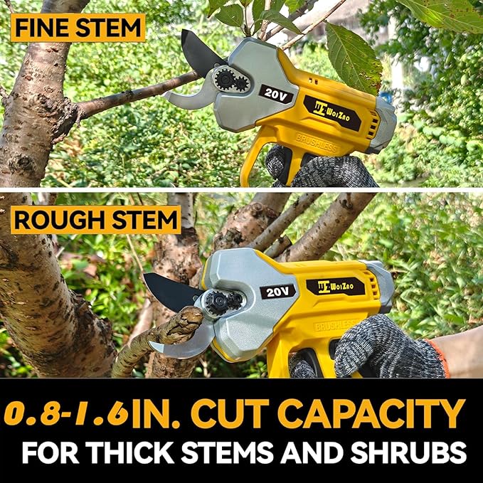 Electric Pruning Shears Cordless Compatible with DeWalt 20v Battery,2 Inch Brushless tree trimmer,Garden Pruners Tool with LCD Display & SK5 Blades(Tool Only,No Battery)001