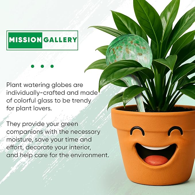 Plant Watering Globes Set of 4 - Large Self Watering Globes for Indoor & Outdoor Plants - Multicolored, Automatic, Glass Watering Bulbs for Daily Use, Plant Watering Devices