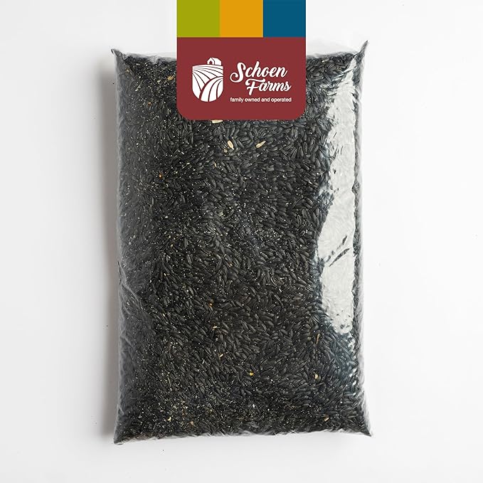 Schoen Farms Striped Sunflower Seeds – Hulled Wild Bird Food – 6 lb Bag – Premium Bird Seed for Cardinals, Jays & Finches