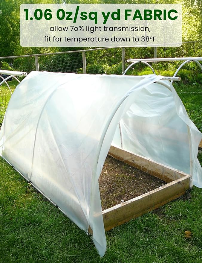 Plant Covers Freeze Protection, 10 ft x 33 ft 1.0 oz/yd² Reusable Frost Protection Floating Row Cover, Frost Blankets for Plants, Frost Cloth for Cold Weather Snow, Winter Frost Pests Protection