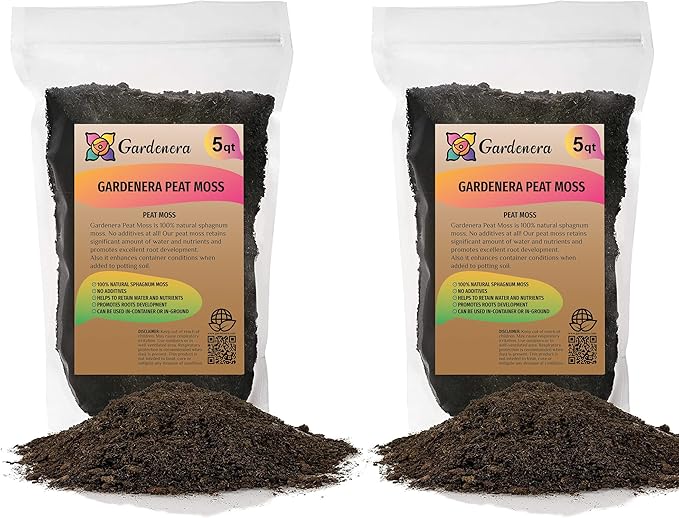 Premium Natural Sphagnum Peat Moss - Gardening Soil Amendment and Carnivorous Plant Soil Media by Gardenera (10 Quart)