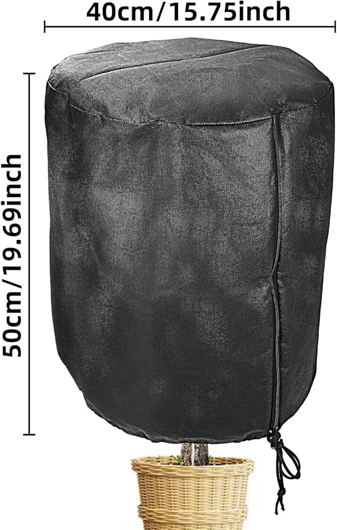 Plant Cover Freeze Protection, Winter Plant Covers, Plant Frost Cover, Tree Plant Freeze Protection Covers, Planter Plant Winter Frost Blanket with Zip Drawstring,3 Pack (19.6x15.7x15.7INCH)