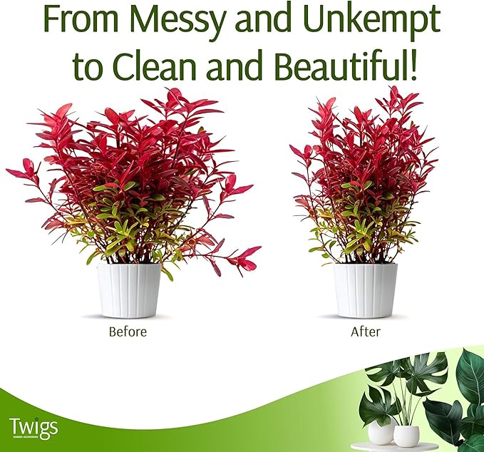 Twigs - Plant Support Stakes for Indoor, Outdoor & Climbing Plants, Gardening Supplies, Garden Accessories, Trellis & Ring Alternative, Made in USA - Begonia (Red), 10 Pack, 12" L, Mini Twigs