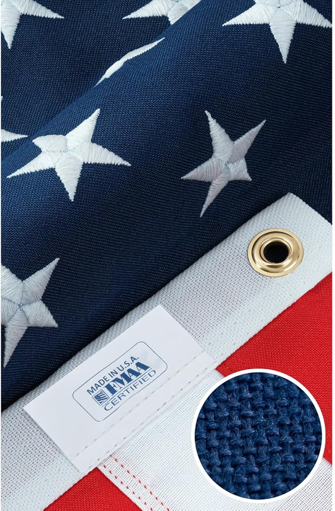American Flags for Outside 3x5-100% MADE IN THE USA -Indestructible Durable Outdoor Heavy Duty Spun Polyester -US Flags 3x5 Outdoor -American Flag Sewn Stripes and Embroidered Stars - FMAA Certified